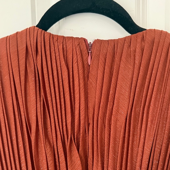 Mac Duggal Sleeveless Rust Tiered Maxi Dress Size 8 - Picture 5 of 7